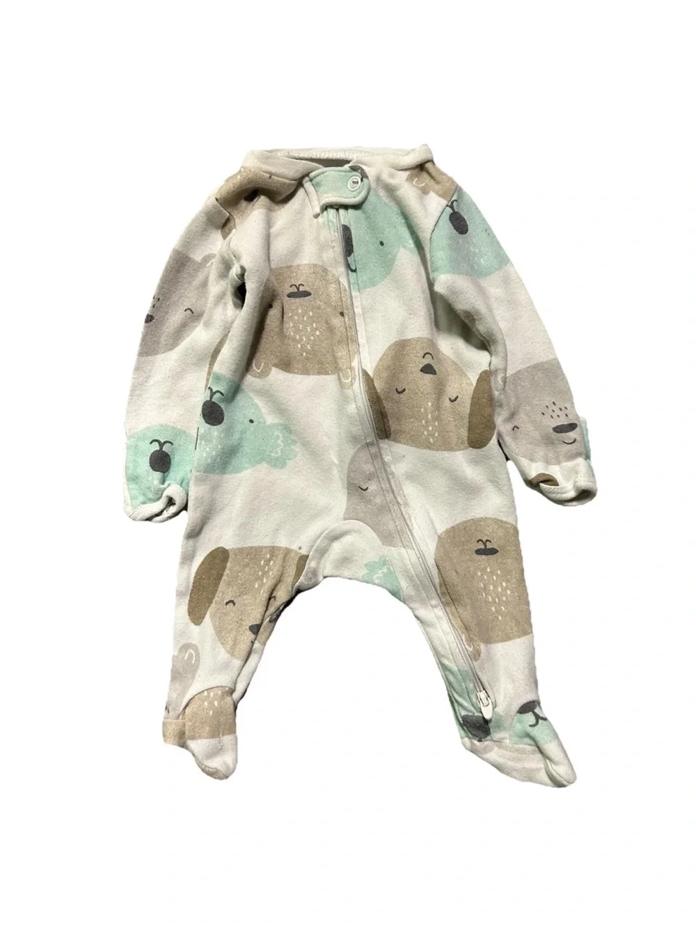 Baby Footie Pajamas 2 Way Zipper Stripes Animals Size Newborn